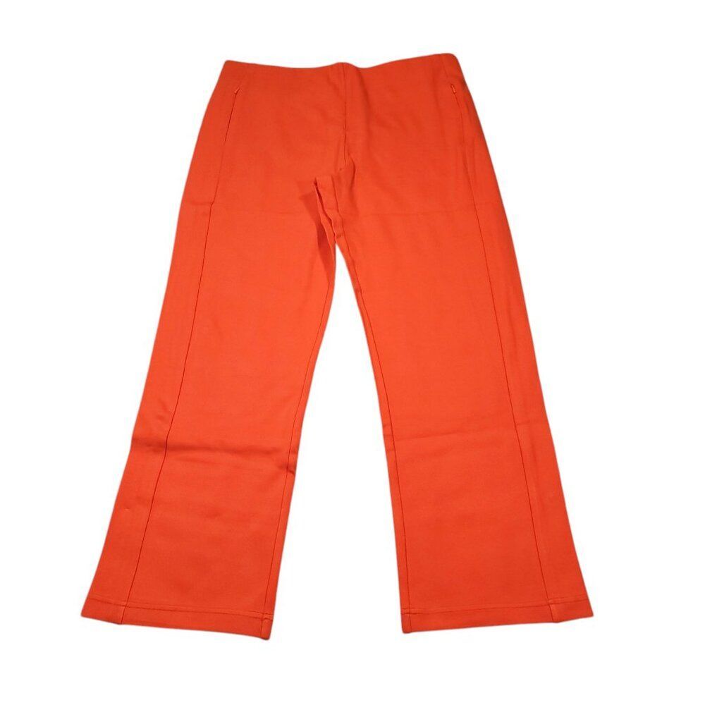 Betabrand Monroe Crop Trouser Straight Orange Dress Pants Size XL Elastic Waist